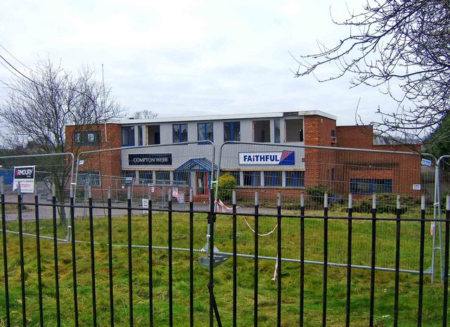 Former premises of Compton Webb Ltd & Faithful Ltd, Northwick Road, Northwick, Worcester Faithful Ltd and its subsidiary Compton Webb Ltd are manufacturers of specialised clothing for the workplace. Faithful are still in business but have relocated to Oak Drive on the Hartlebury Trading Estate at Hartlebury, Worcestershire. Their former premises here in Northwick Road are being demolished. A considerable amount of fencing has been erected outside to keep out unauthorised visitors.
