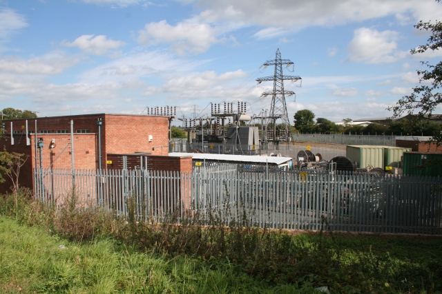Electricity Sub-Station Feeding power into the heart of Worcester's industrial area.