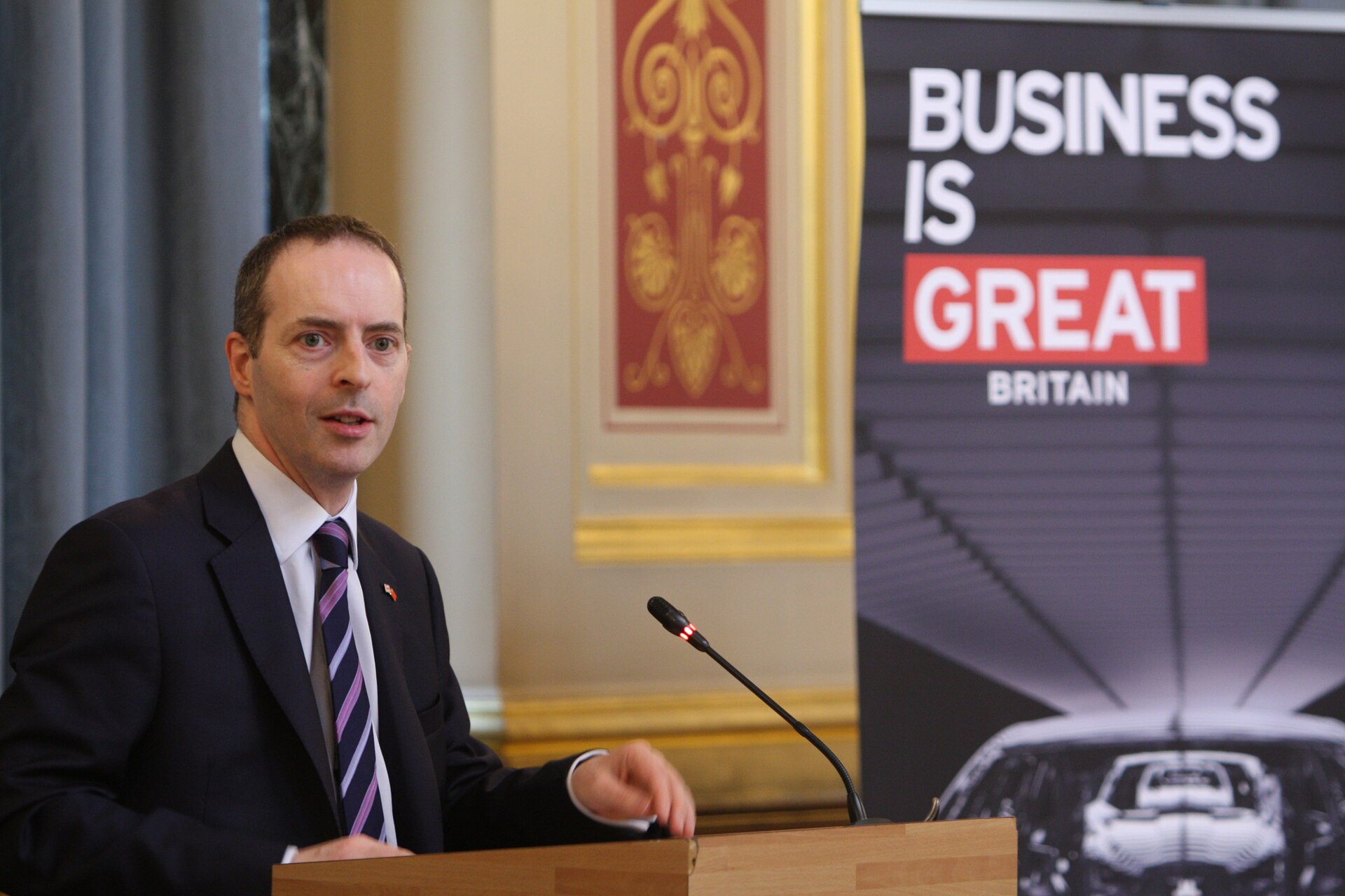 Lord Livingston, Minister of State for Trade and Investment speaking at a breakfast meeting with participants of the China Entrepreneur Club in London, 1 May 2014.